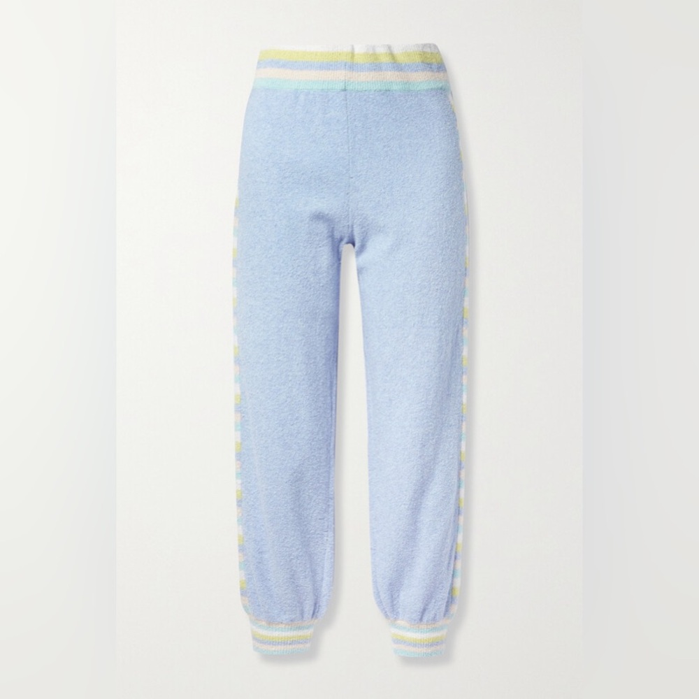 LoveShackFancy Barnett Terry Track Pants - Blue size Medium. great for beach